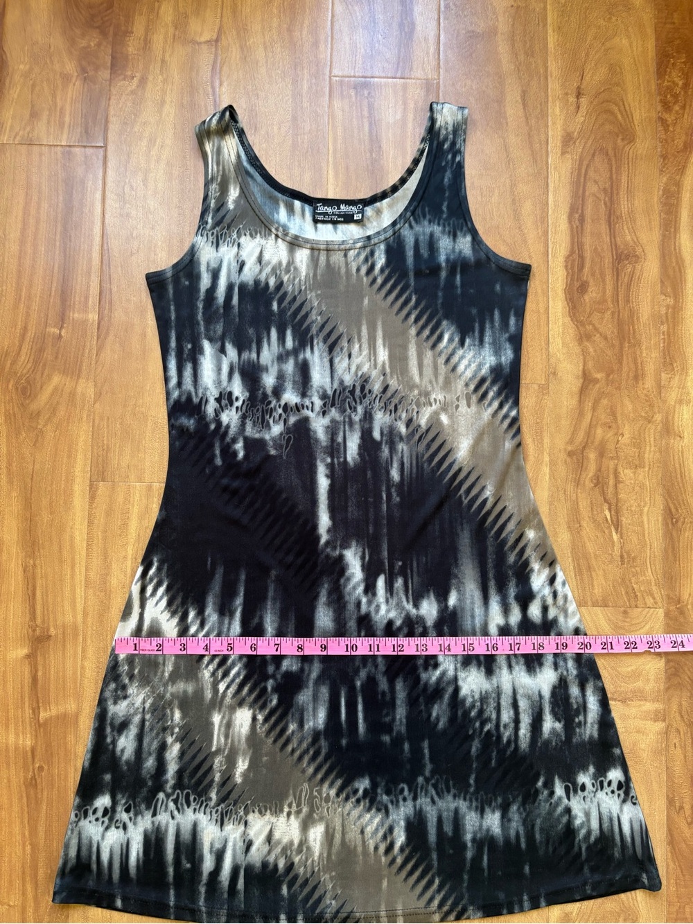 Vintage Black and Gray Tie-Dye Mini Dress - Picture 10 of 13